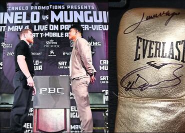 ¡Por las nubes! El descomunal precio que tiene un guante autografiado por el Canelo y Jaime Munguía