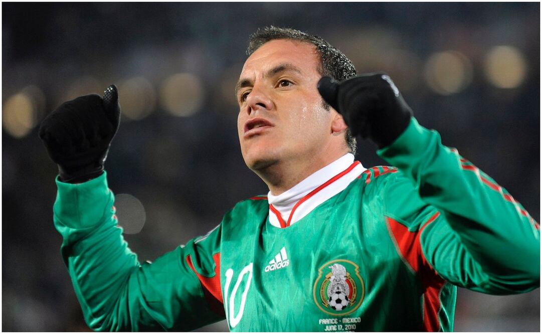 Cuauhtémoc Blanco, durante un partido con la Selección Mexicana. FOTO: @fifacom_es