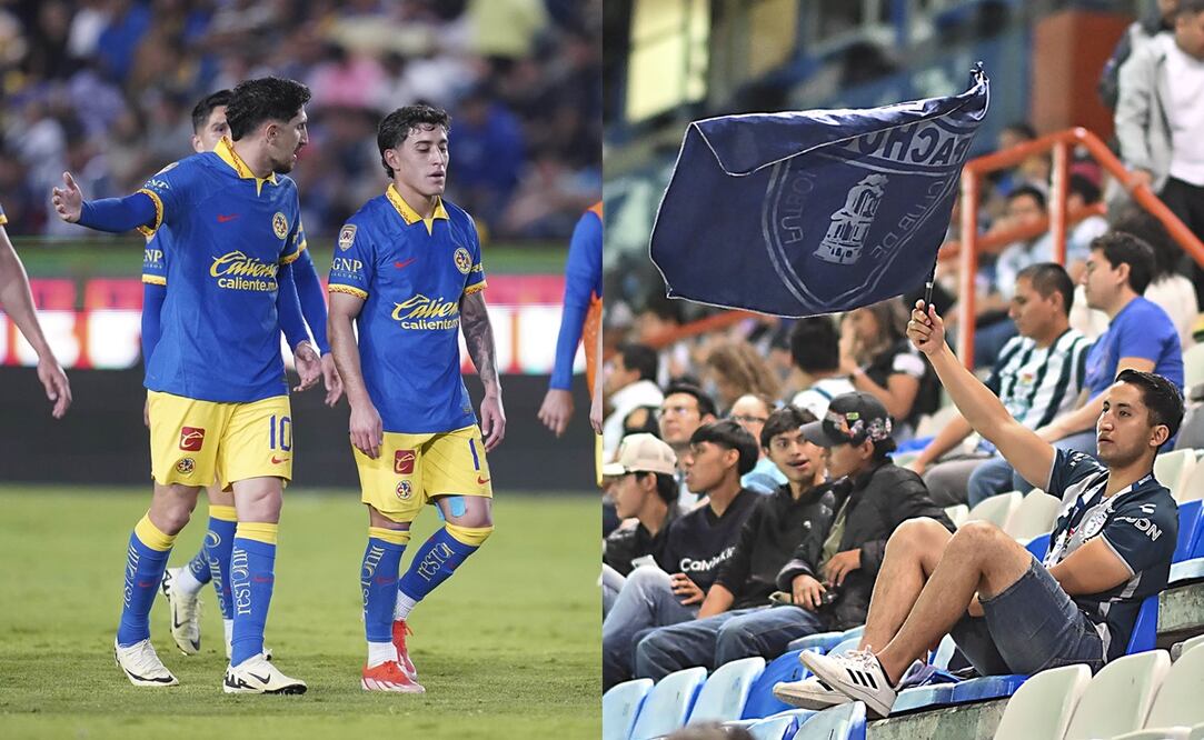 Jugadores de América tristes ante Pachuca y afición de Tuzos alentando / FOTO: Imago7