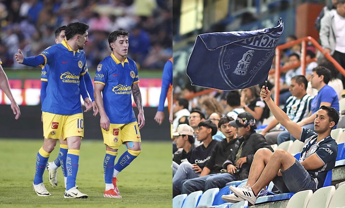 Jugadores de América tristes ante Pachuca y afición de Tuzos alentando / FOTO: Imago7