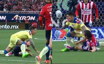 ¿Santander ayudó a las Chivas? El 'Oso' González no fue expulsado por dura entrada