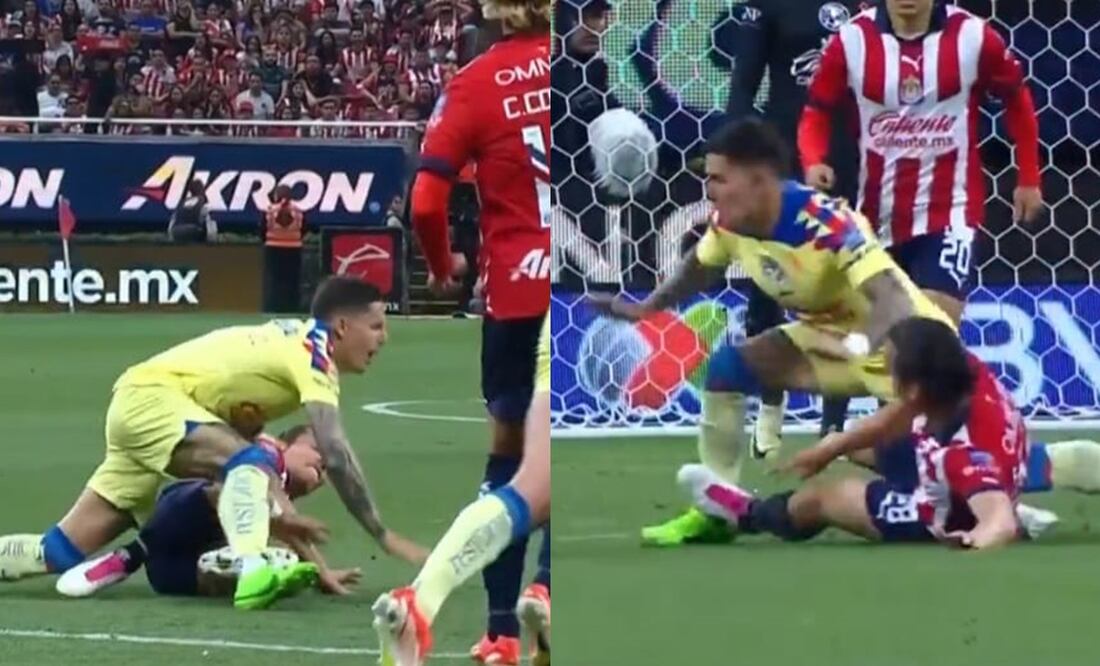 ¿Santander ayudó a las Chivas? El 'Oso' González no fue expulsado por dura entrada