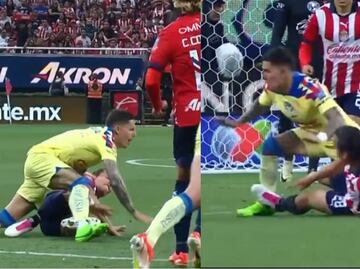 ¿Santander ayudó a las Chivas? El 'Oso' González no fue expulsado por dura entrada