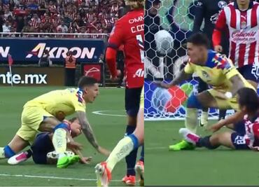 ¿Santander ayudó a las Chivas? El 'Oso' González no fue expulsado por dura entrada