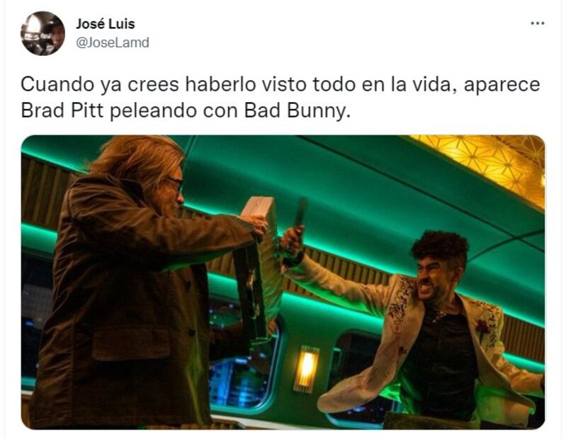 Brad Pitt y Bad Bunny se agarran a golpes en la película “Bullet Train”