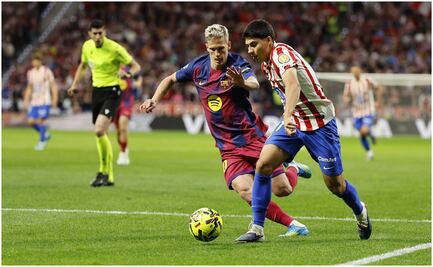 Obed Vargas fue titular y jugó todo el partido en la derrota del Atlético de Madrid ante el Barcelona