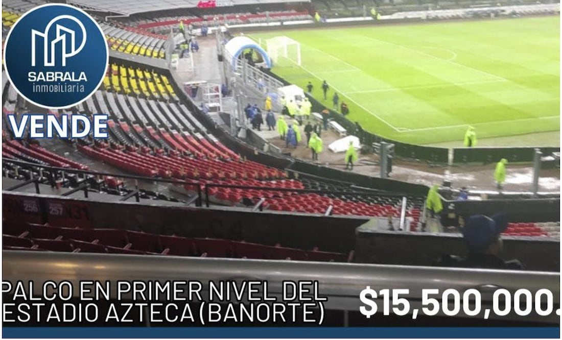 Venta de palco en el Estadio Azteca Foto: Captura