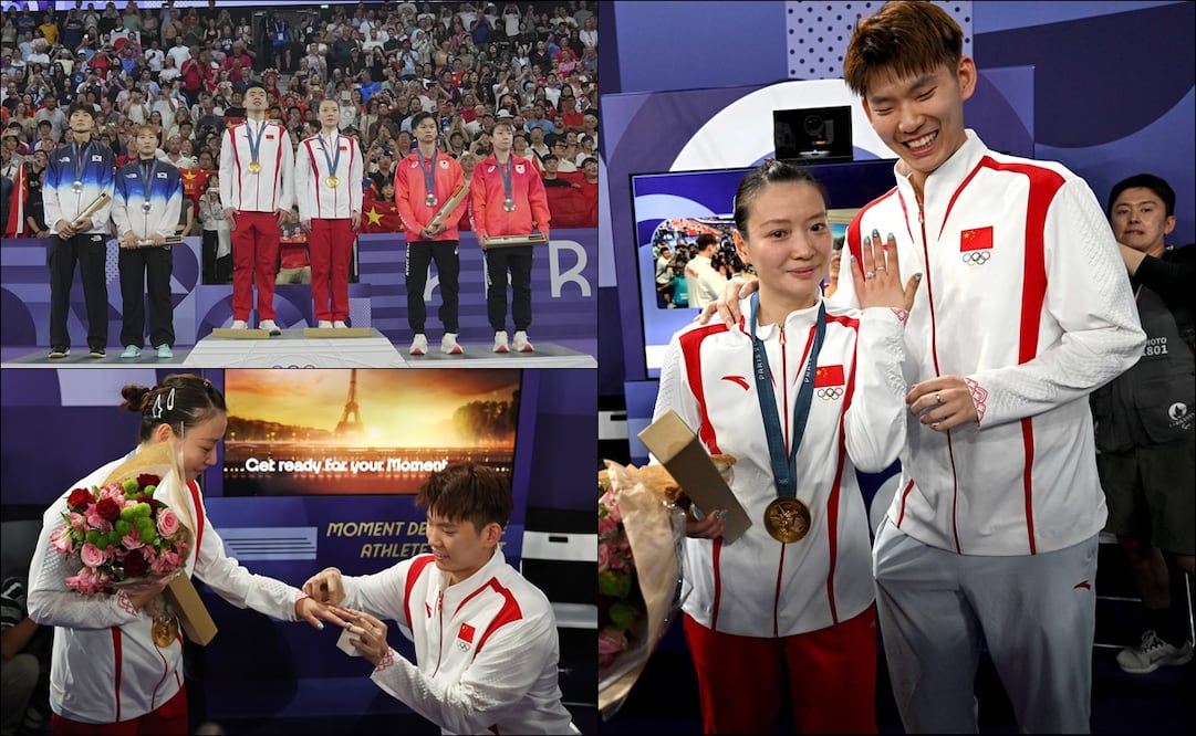 Huang Ya Qiong ganó la medalla de oro y su novio le pidió matrimonio. FOTO: AFP