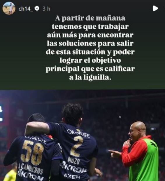 Nuevamente Javier mandó un mensaje a la afición del Guadalajara. Foto: @ch14_