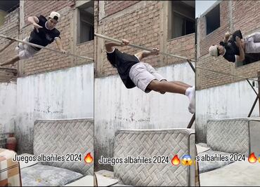 Joven se hizo viral al presumir sus habilidades como gimnasta con un rutina en una barra 'casera'