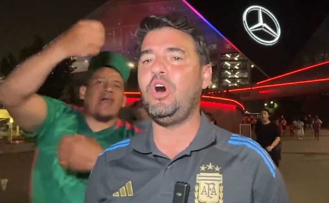 El periodista argentino Tato Aguilera se hizo de palabras con un aficionado mexicano en la Copa América. Foto: Especial