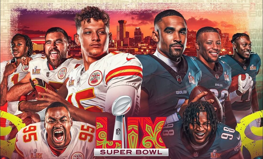 ¿Cuándo y dónde ver el Super Bowl LIX entre Kansas City Chiefs y Philadelphia Eagles?. FOTO: @nflmx