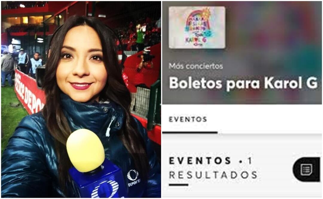 Diana Ballinas reporteando en Televisa y orden de ticket para Karol G / FOTOS: Instagram @dballinas y Captura