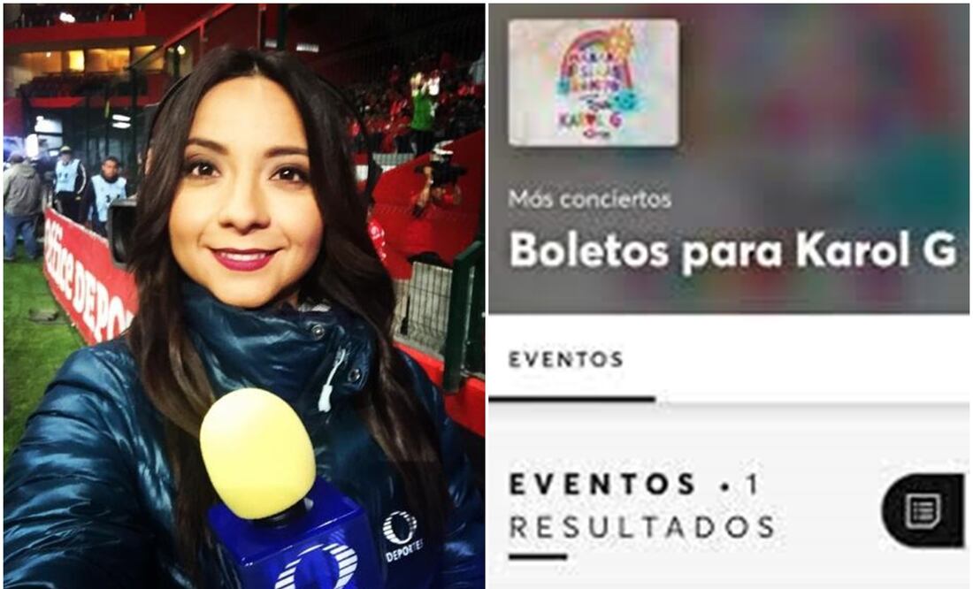 Diana Ballinas reporteando en Televisa y orden de ticket para Karol G / FOTOS: Instagram @dballinas y Captura