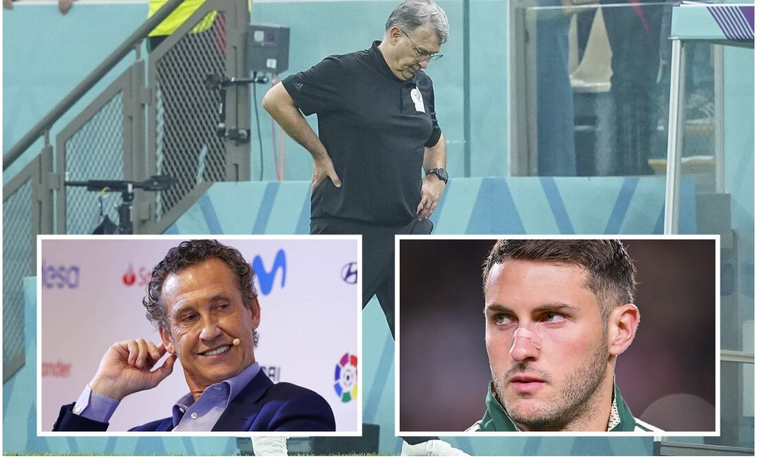Gerardo Martino, Jorge Valdano y Santiago Giménez / FOTOS: Imago7 y captura