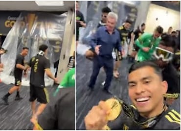 Javier Aguirre 'pinta dedo' a Orbelín Pineda por burlarse de él; “échele viejo, con el bastón”, le gritó en pleno festejo