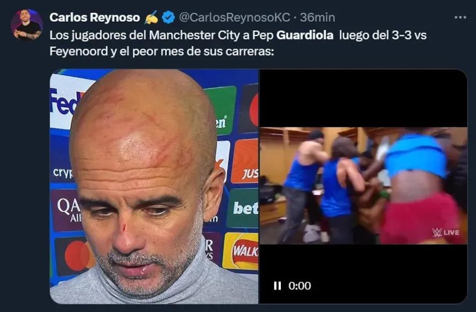 Guardiola y los memes. Fuente: Instagram @pepteam
