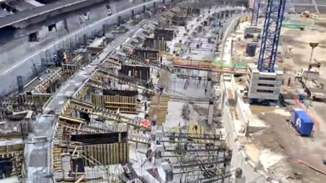 Los trabajos de remodelación del Estadio Azteca trabajan a marcha forzada. Foto: Especial