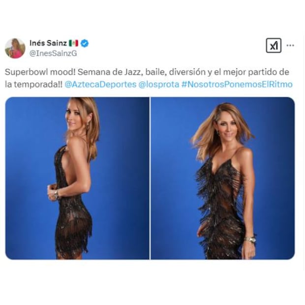 Inés Sainz lanzó una publicación en redes sociales con un par de fotos suyas donde se le nota entusiasmada por el Super Bowl LIX. Foto: Especial