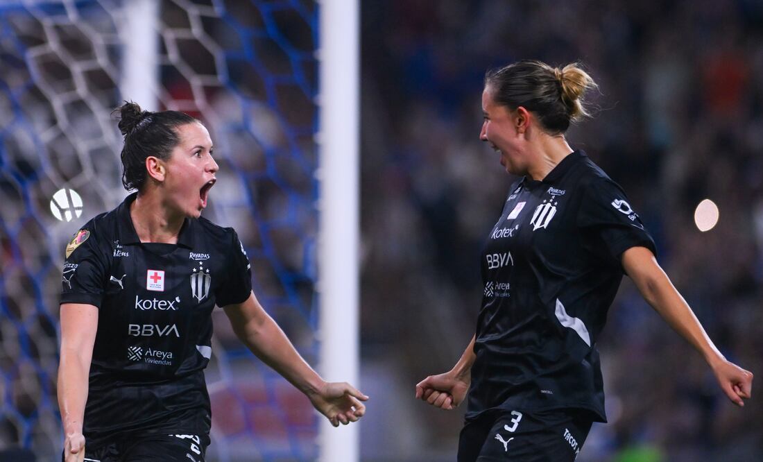 Rayadas en festejo de gol, durante las semifinales del Clausura 2025 - Foto: Imago7