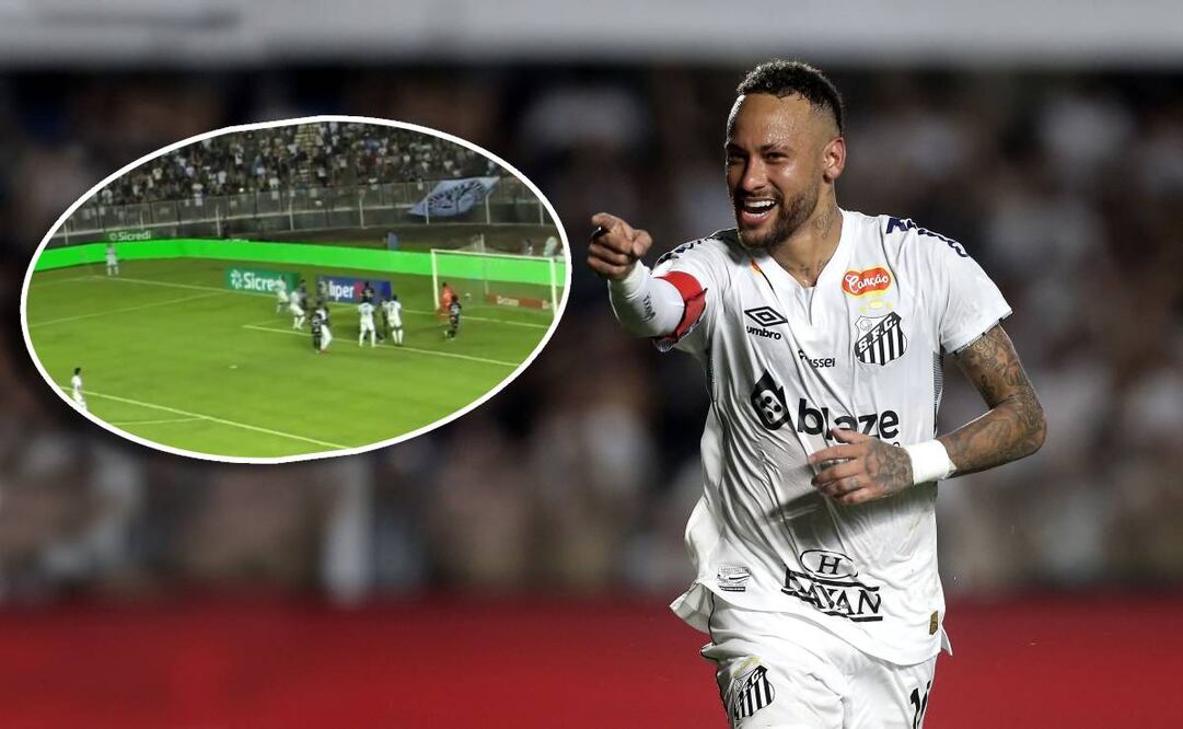 Neymar marcó un gol olímpico en el duelo entre Santos y el Inter de Limeira. FOTOS: EFE / Captura