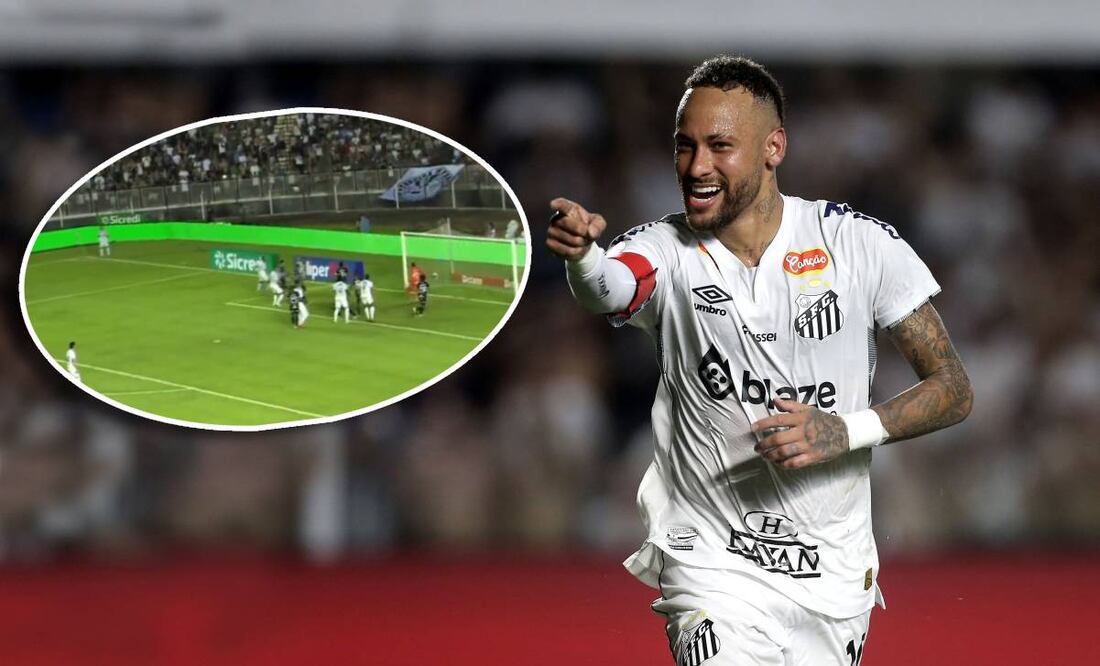 Neymar marcó un gol olímpico en el duelo entre Santos y el Inter de Limeira. FOTOS: EFE / Captura