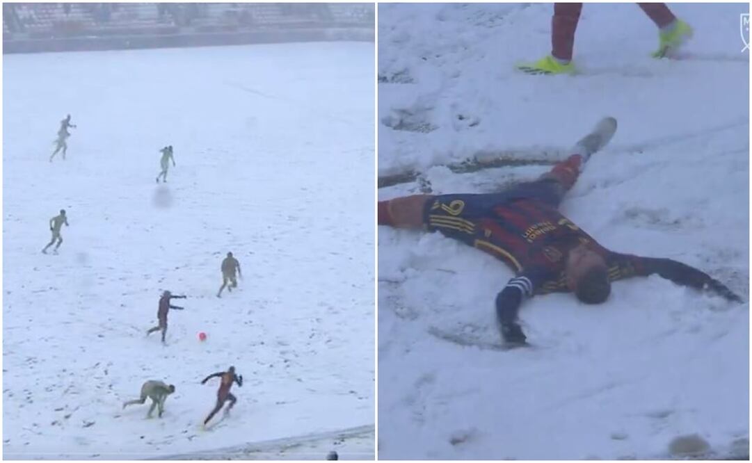 Intensa nevada en Salt Lake City durante partido de la MLS