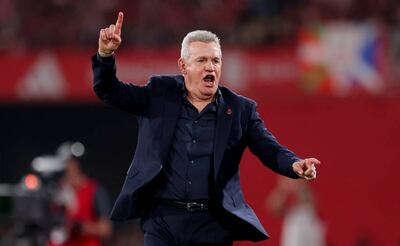 El Vasco Aguirre festejó de esta manera el gol de Mallorca en la Copa del Rey. Foto: @DonShelby_