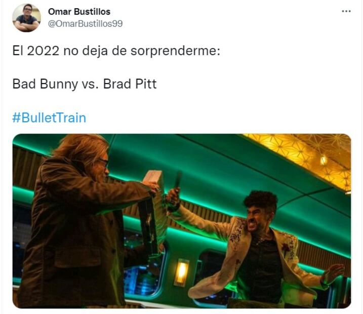 Brad Pitt y Bad Bunny se agarran a golpes en la película “Bullet Train”