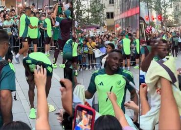 Julián Quiñones se molestó con un fanático mexicano por lanzar la playera del América al piso