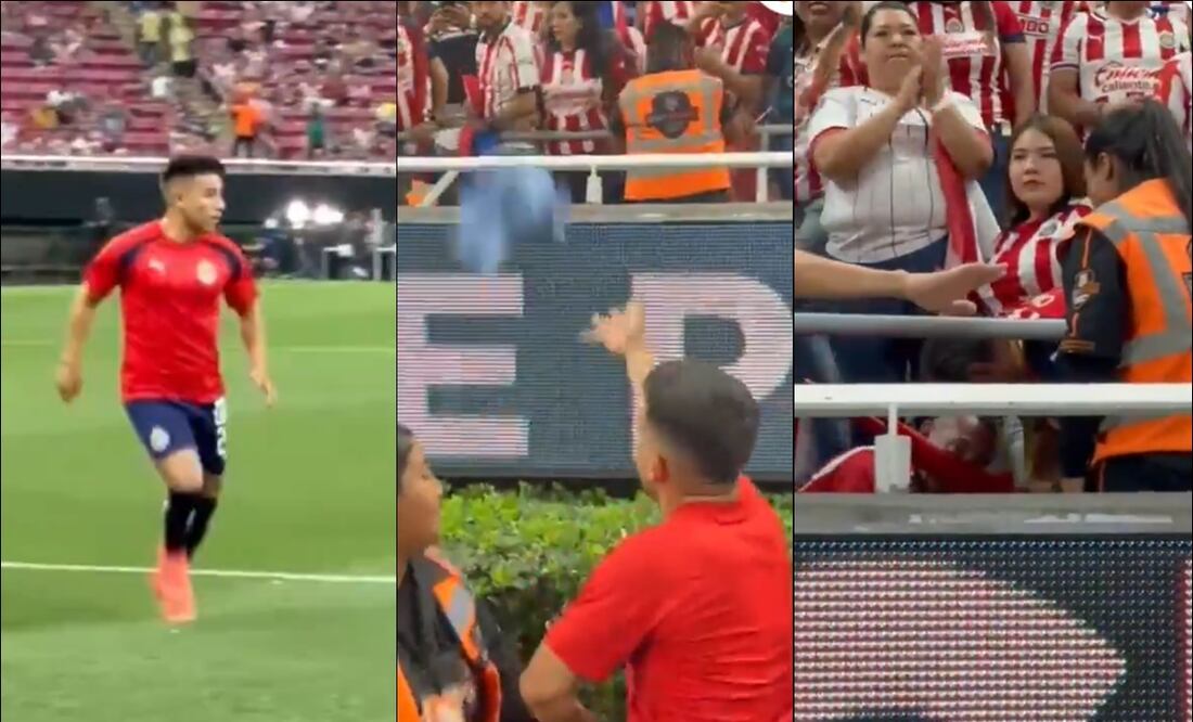 Fernando Beltrán lanza una sudadera a manera de disculpa por el pelotazo. FOTO: Captura