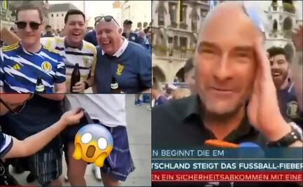 ¡Andaba sin 'chones'! Fan escocés enseñó de más en plena transmisión previo al Alemania vs Escocia