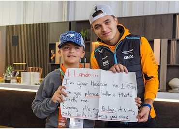 Lando Norris le cumple sueño a fanático en el GP de México