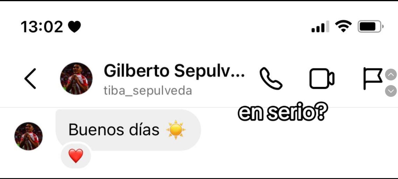Parte de las supuestas conversaciones entre la tiktokera y el 'Tiba' Sepúlveda. FOTO: Captura