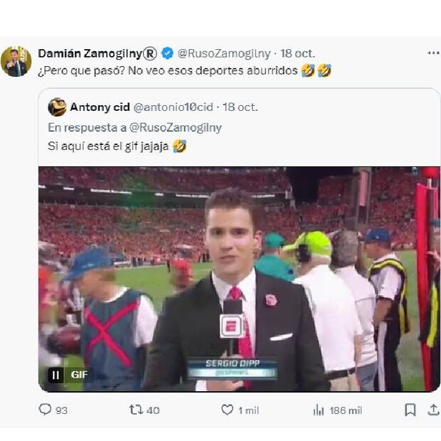 El Ruso Zamogilny se mofó del vergonzoso momento que vivió Sergio Dipp en una transmisión de la NFL en 2017 debido a su inglés. Foto: Especial