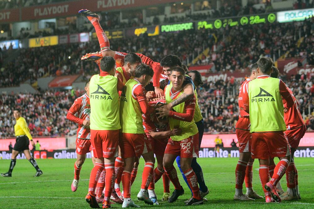 Necaxa en festejo de gol, durante la Jornada 2 del Clausura 2025 - Foto: Imago7