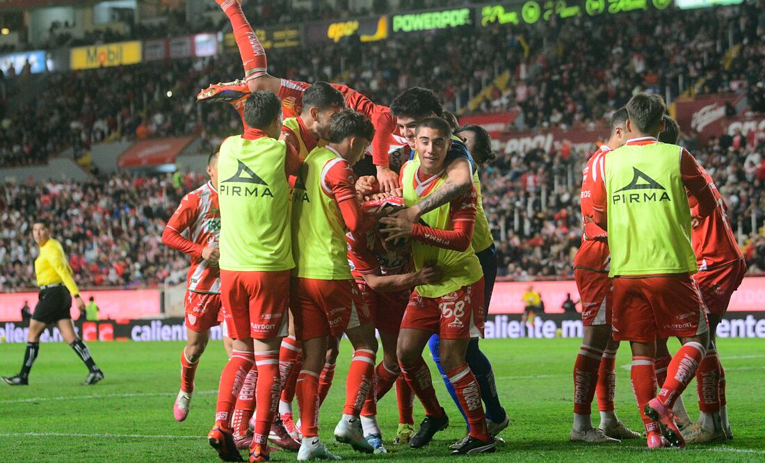 Necaxa en festejo de gol, durante la Jornada 2 del Clausura 2025 - Foto: Imago7