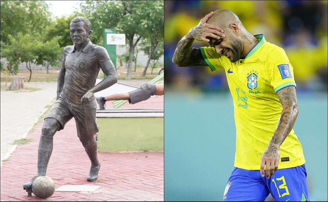 Así lucía la estatua de Dani Alves en su ciudad natal. FOTOS: Captura / Imago7