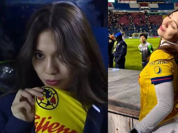 Aficionada del América se volvió viral por besar el escudo en plena transmisión de TUDN ¿Quién es?