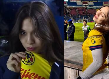 Aficionada del América se volvió viral por besar el escudo en plena transmisión de TUDN ¿Quién es?