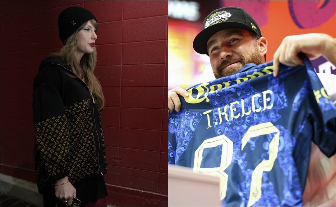 Taylor Swift y Travis Kelce recibieron playera del América como cábala para el Super Bowl LIX / FOTOS: AP y @NFL
