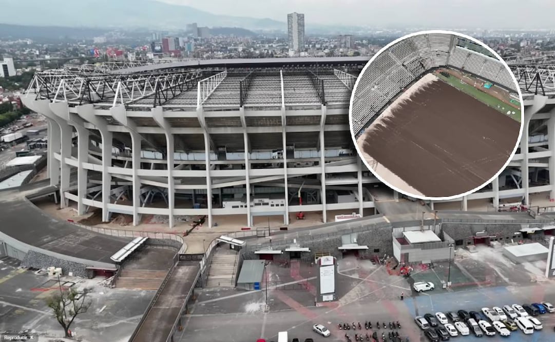 Ya casi está lista la cancha del Estadio Azteca. FOTO: Capturas