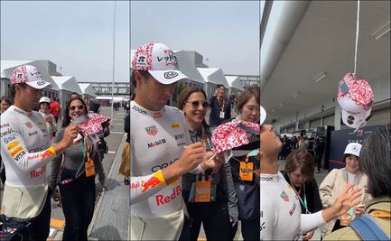 ¡Vaya ingenio! Un aficionado de la F1 se puso creativo para conseguir un autógrafo de Checo Pérez