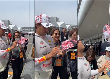 ¡Vaya ingenio! Un aficionado de la F1 se puso creativo para conseguir un autógrafo de Checo Pérez