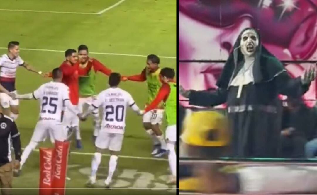 Chivas festejó su segundo gol al estilo de La Monja de Feria que es viral en redes sociales.
