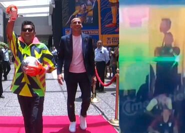 Jorge Campos se burló de Nahuel Guzmán con un láser en la presentación de Tigres en TV Azteca
