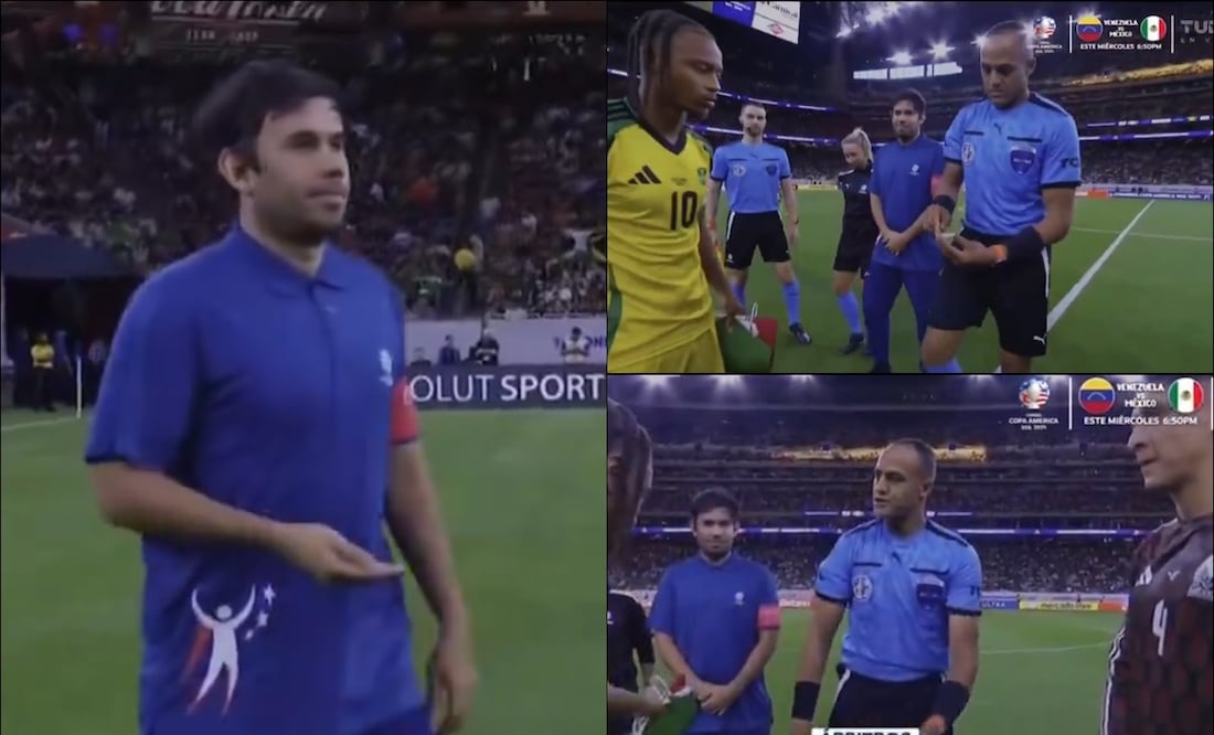 'Werevertumorro' participó en el volado previo del partido México vs Jamaica. FOTO: Capturas