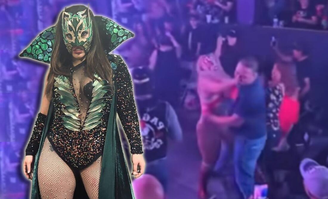 La Hiedra golpeó a un aficionado que la habría agredido. FOTO: Captura