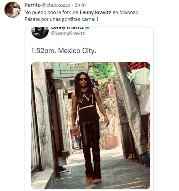 Lenny Kravitz sube foto paseando en la CDMX y los memes ya están listos