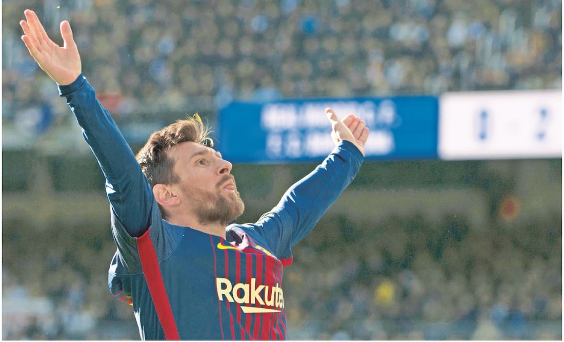 Lionel Messi festejando en el Santiago Bernabéu en 2017 / FOTO: AFP